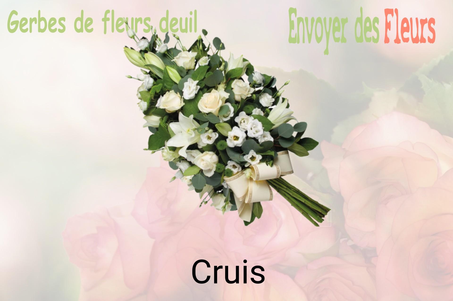 Gerbe de fleurs de deuil livrée à Cruis